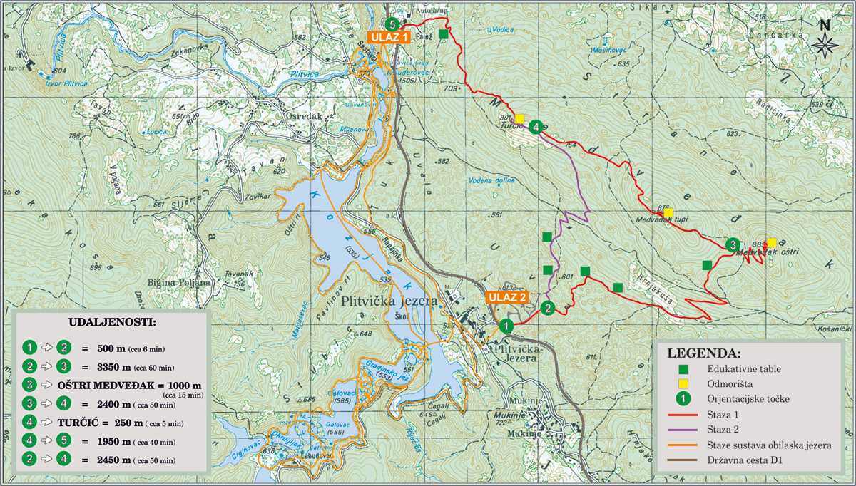 karta plitvickih jezera Planinarenje   Nacionalni park 